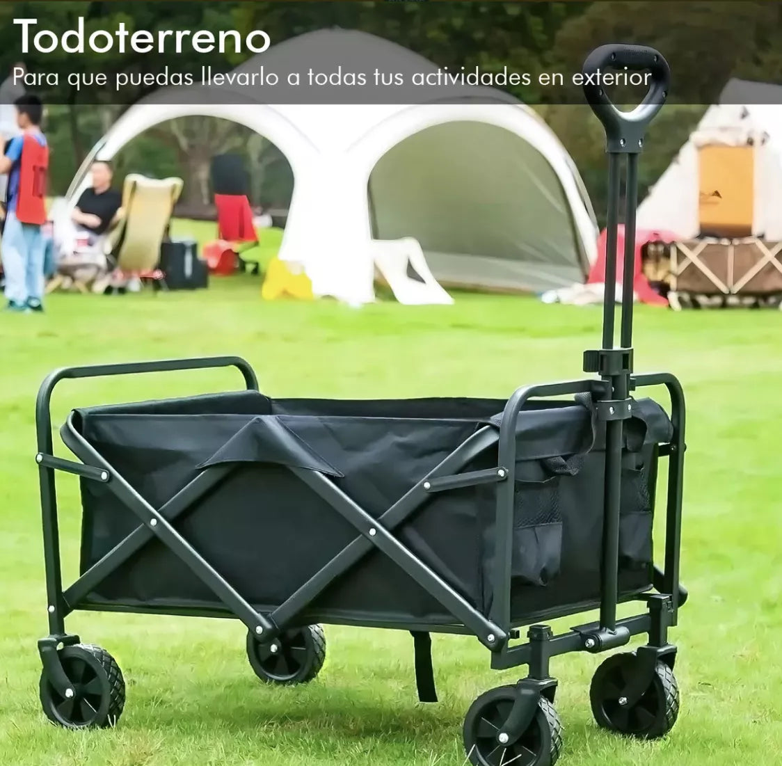 Carrito Compras Carga Plegable 4 Ruedas Camping