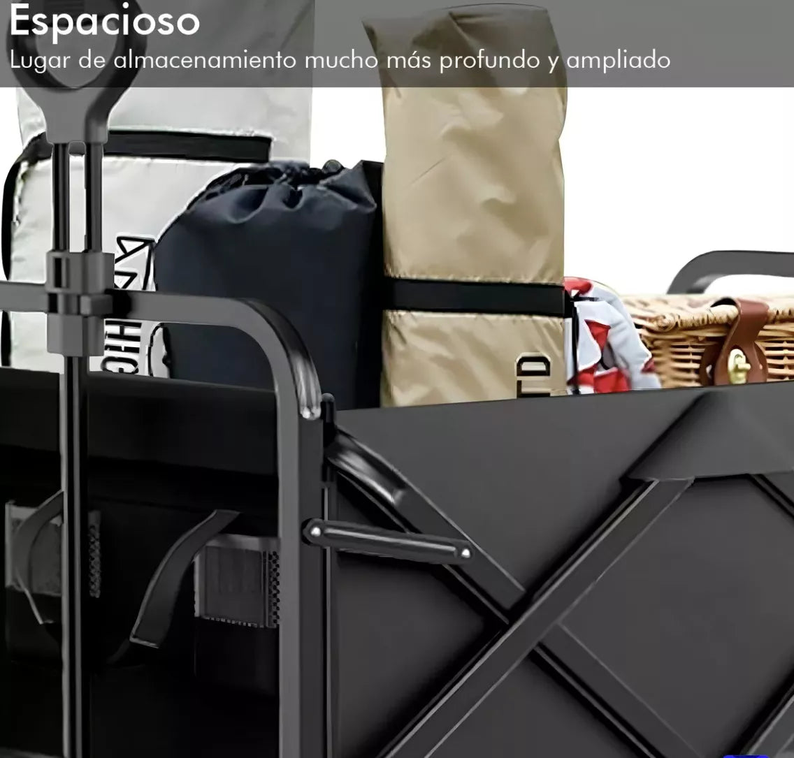 Carrito Compras Carga Plegable 4 Ruedas Camping